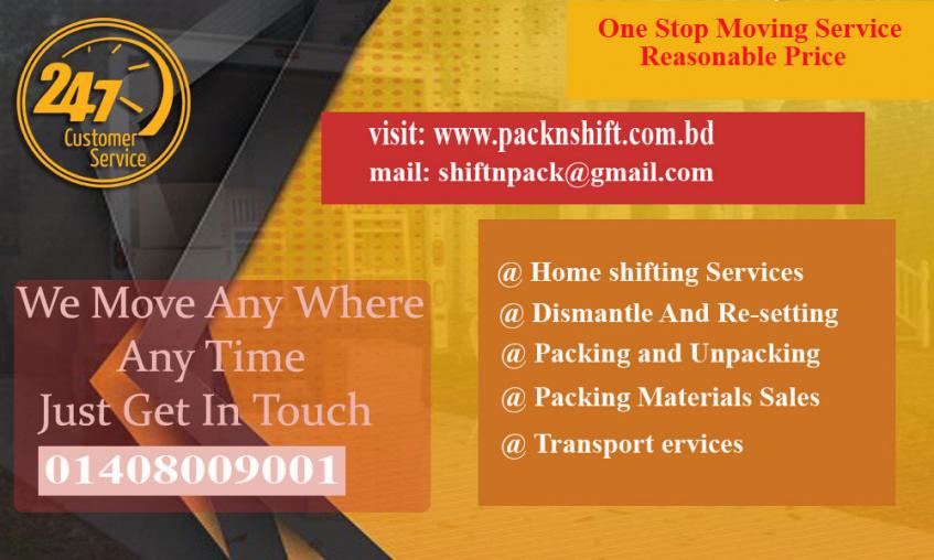 House shifting service price list in Dhaka